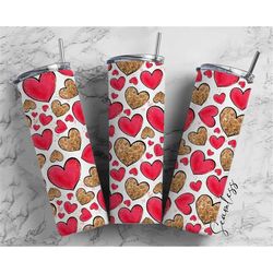 hearts pattern, valentines day pattern, red hearts 20oz tumbler wrap, seamless skinny tumbler, sublimation design png -