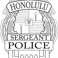 honolulu sergeant police badge vector file black white vector outline or line art file