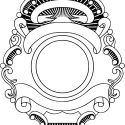 blank badge line art  vector file black white vector outline or line art file