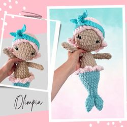 Olimpia - Mermaid Crochet Pattern, Plushie Mermaid, PDF PATTERN