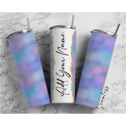 gradient purple pattern add your own name, 20oz sublimation tumbler designs, skinny tumbler wraps template - 45