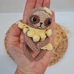 Crochet sloth, Sloth miniature, Sloth toy, Crochet sloth doll, Cute sloth, Mini sloth, Mini sloth stuffed animal, Sloth