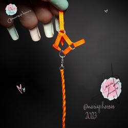 Light Orange Schleich Halter Lead Rope set realistic model Horse Tack Custom Toy handmade Accessories papo MariePHorses