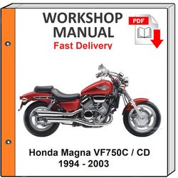 Honda Magna 750 Vf750c 1994 1995 1996 1997 1998 1999 2000 2001 2002 2003 2004 Service Repair Shop Manual