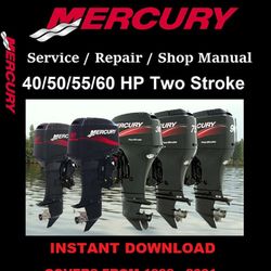 Mercury Outboard Repair Service & Shop Manual 40/50/55/60 Two Stroke