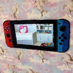 nintendo switch handmade custom tufted mirror