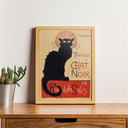 la chat noir poster, vintage poster, art print, retro art print, download art, printable art, gallery wall art