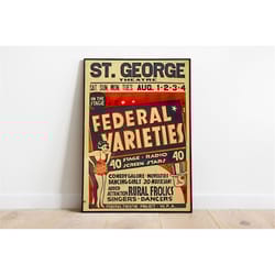 old theatre poster, vintage poster, musical poster, printable art, download art print, musical old poster