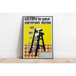 vintage home art, retro poster, funny poster, printable art, download art print, instant download