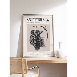 star sign poster, sagittarius star sign print, birthday gift, zodiac, astrology poster, star sign art print, boho decor,