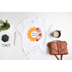 custom teacher shirt, back to school shirt, teacher custom sunflower, teacher life shirt, first grade teacher shirt, gif