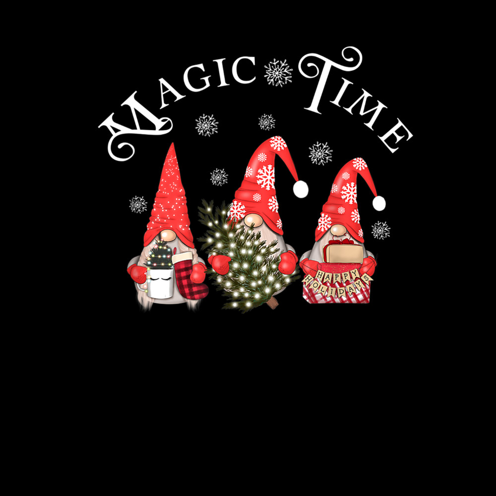 Christmas Gnomes Holiday Elves with Christmas Tree T-Shirt.jpg