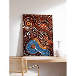 aboriginal print, cultural wall art, indigenous poster, tribal decor, australian print, cultural wall art, stylish home