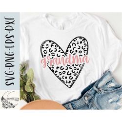 grandma heart svg, grandma svg, shirt, grandma svg, heart svg, mothers day svg, leopard print svg,png, eps, dxf, downloa