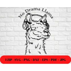 funny no drama llama statement quote | humor chill svg png jpg dxf eps pdf | silhouette cricut cut file | cut friendly