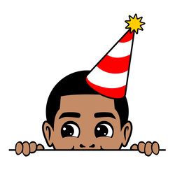 peekaboo afro birthday boy svg, silhouette cut file, cut file svg, png, eps, dxf, instant download