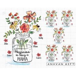 personalized happiness is being a grandma png, bundle mama png, mama png, floral grandma mimi nana, mom life, mom shirt,