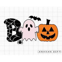 boo svg, retro halloween svg, happy halloween, cute boo, ghost svg, pumpkin svg, spooky ghost, spooky season svg, hallow