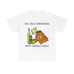 garfield the soju experience party animals korea t-shirt