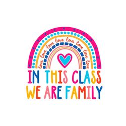 back to school shirt svg in this class we are family rainbow vector, cute gift for kindergarten svg diy craft svg file f