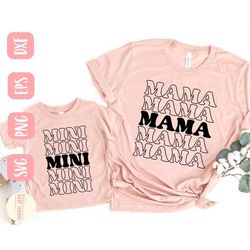 mama and mini svg design - mommy and me svg file for cricut - mother and baby svg - mothers day digital download