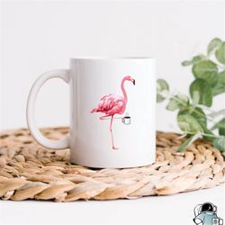 flamingo coffee mug funny tropical island vacation or bird lover gift