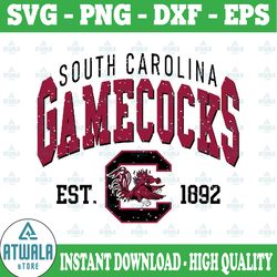 Vintage 90's South Carolina Gamecocks Svg, South Carolina Svg, Vintage Style University Of South Carolina dxf NCAA Svg