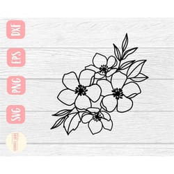 flower svg design - simple flower svg file for cricut - floral spray svg digital download