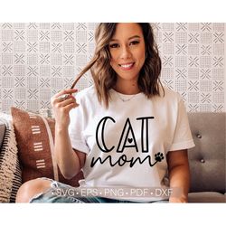 cat mom svg, cat mama svg, cat mother svg cut file for cricut, cat png eps dxf pdf shirt design silhouette cutting file