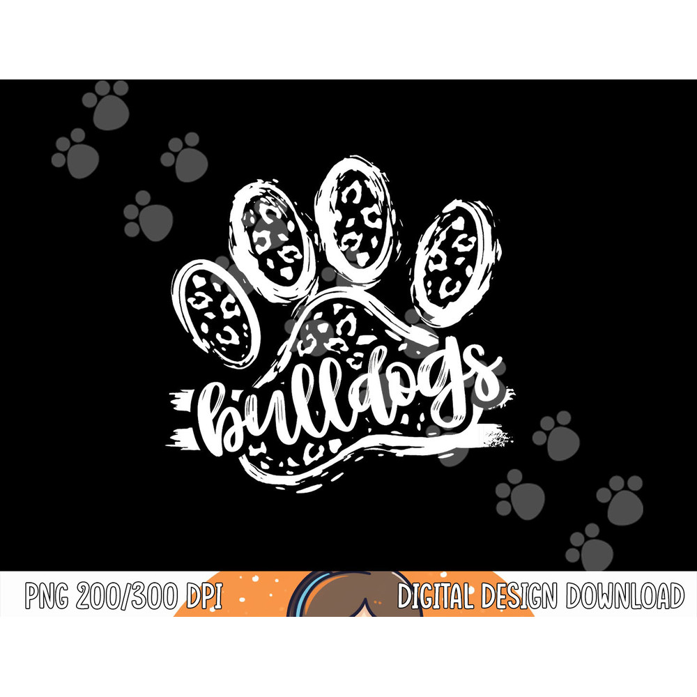 Retro Bulldogs Mascot School Spirit Leopard Print Paw Sports png, sublimation copy.jpg