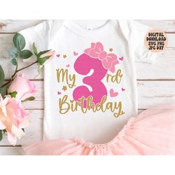 3rd birthday svg png jpg dxf, birthday girl, 3rd birthday svg, birthday shirt svg, it's my birthday svg, birthday party,