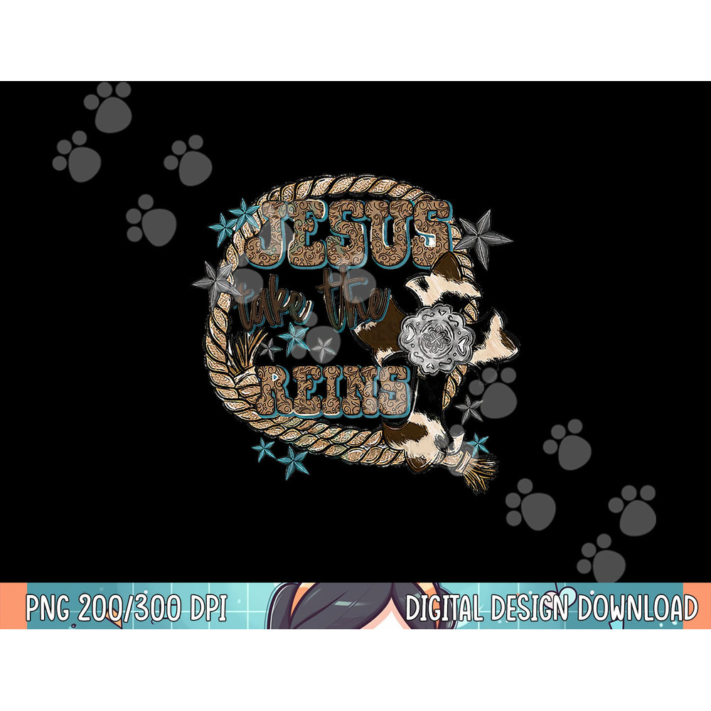 Retro Cowhide Cross Jesus Take the Reins Religious Western png, sublimation.jpg