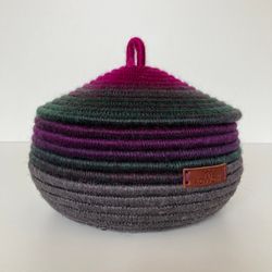 Mini Jute Basket with lid 5'' x 6.5''