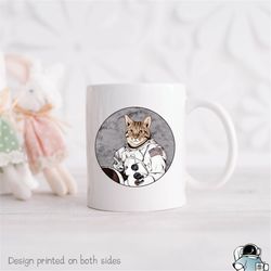 cat astronaut mug coffee mug funny outer space pet owner gift
