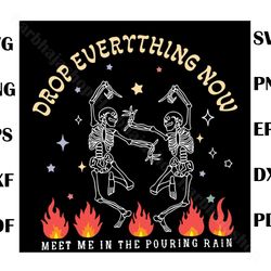 drop everything now vintage skeleton svg graphic designs files, funny
