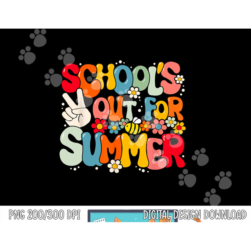 Retro Groovy School s Out For Summer Graduation Teacher Kids png, sublimation copy.jpg