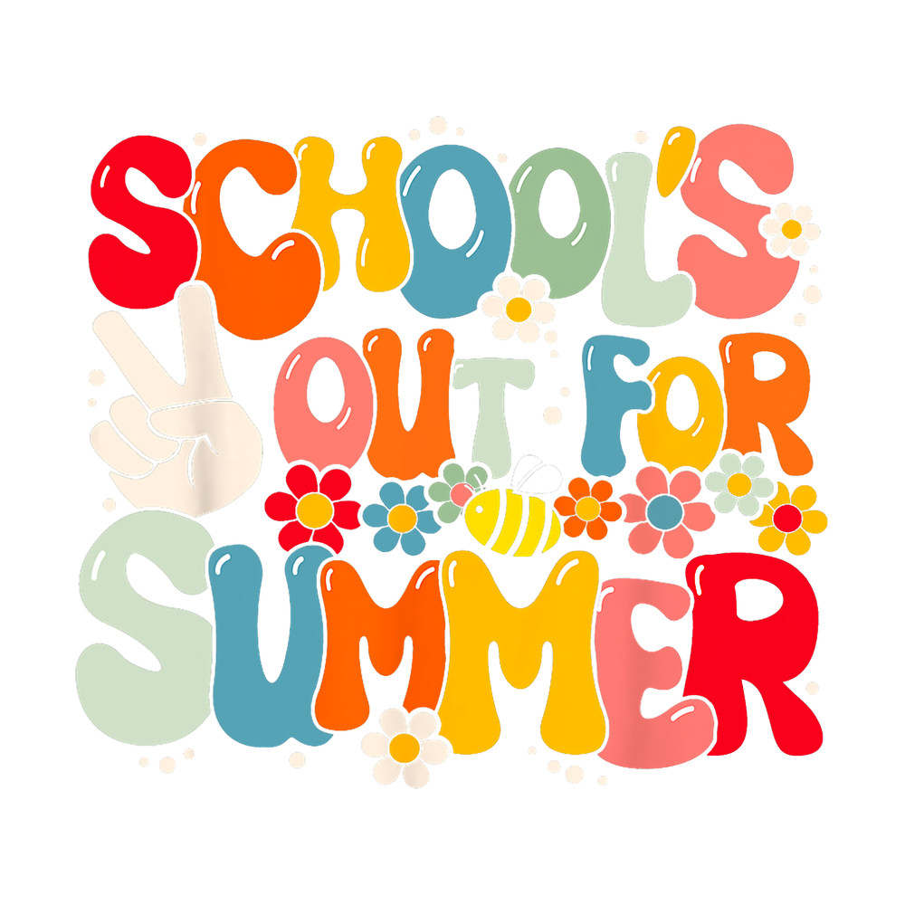 Retro Groovy School s Out For Summer Graduation Teacher Kids png, sublimation.png