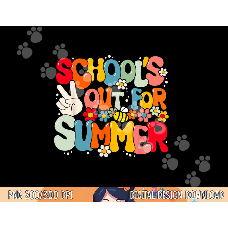 Retro Groovy School s Out For Summer Graduation Teacher Kids png, sublimation copy.jpg