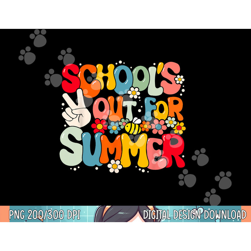 Retro Groovy School s Out For Summer Graduation Teacher Kids png, sublimation.jpg