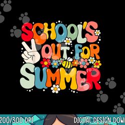 retro groovy school s out for summer graduation teacher kids  png, sublimation copy