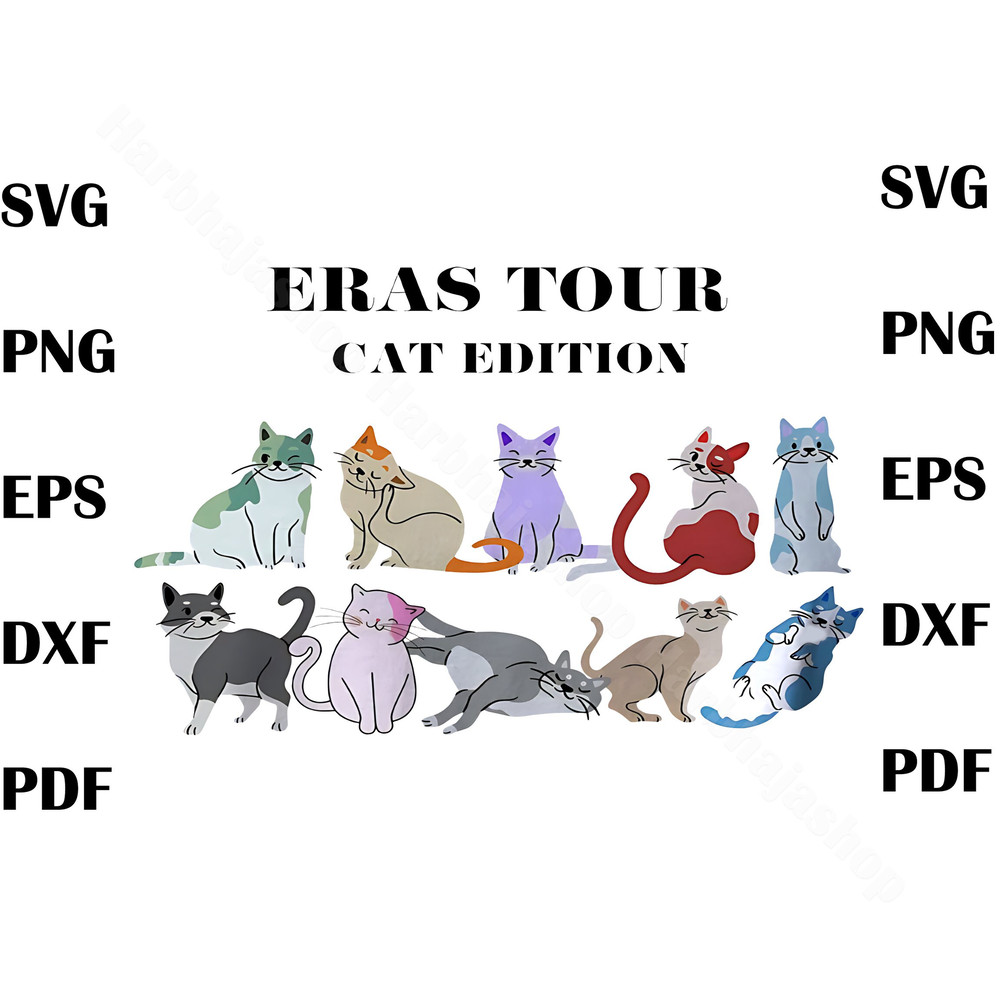 The Eras Tour Cat Edition Taylor Swiftie Cat SVG, cat edition taylor svg, swiftie svg, taylor swift fans svg - 1.jpg