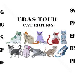the eras tour cat edition taylor swiftie cat svg, cat edition taylor s