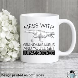 grandmasaurus jurasskicked grandma coffee mug funny grandmother birthday or mother's day gift