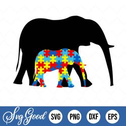 autism elephant puzzle mom baby svg png