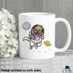 otter space coffee mug cute astronaut animal gift