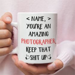 personalized gift for photographer, photographer gift, photographer mug, gift for photographer, funny personalized photo