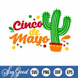 happy cinco de mayo svg, cactus svg png, printable png, instant download