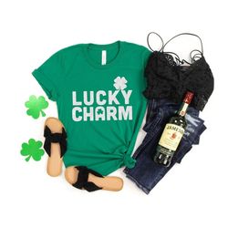 lucky st. patrick's day shirt, lucky charm shirt, st. patricks day shirt, shamrock lucky shirt, four leaf clover, shamro