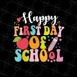 teacher student happy first day of school kid svg, retro teacher svg, back to school png, digital download