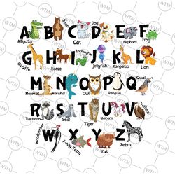 alphabet abc animals png, kindergarten teacher png, alphabet teachers kid png, back to school png, digital download